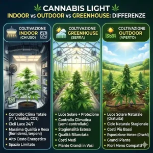 Confronto cannabis light indoor outdoor greenhouse tre cime a confronto