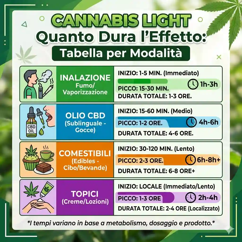 durata effetto cannabis light per modalità di assunzione1 - WeWeed.it - WeWeed.it durata effetto cannabis light