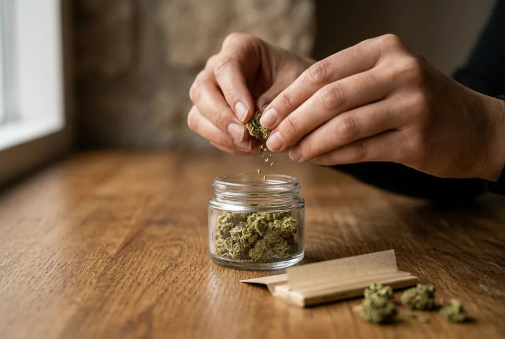 Baby Buds Silver Haze WeWeed sbriciolate a mano, alternativa al preroll