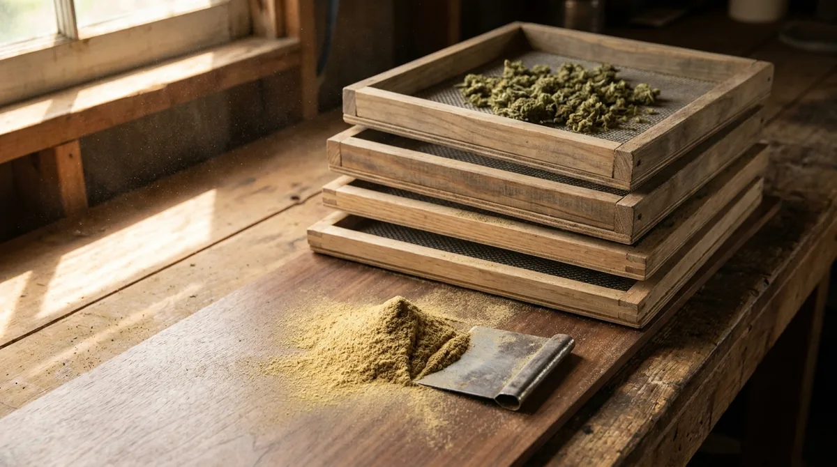 Setacci a maglia progressiva per la separazione a secco della resina CBD