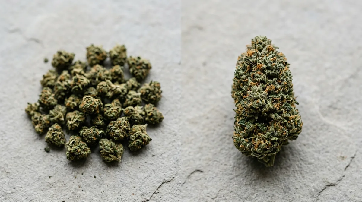 Small buds vs fiore premium: stessa genetica, prezzo diverso Quanto costa la cannabis light cambia col formato: small buds e cima premium della stessa genetica a confronto